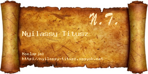 Nyilassy Titusz névjegykártya